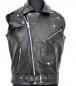 Preview: LEDER24H Leather Vest with bubbles and short back 1060