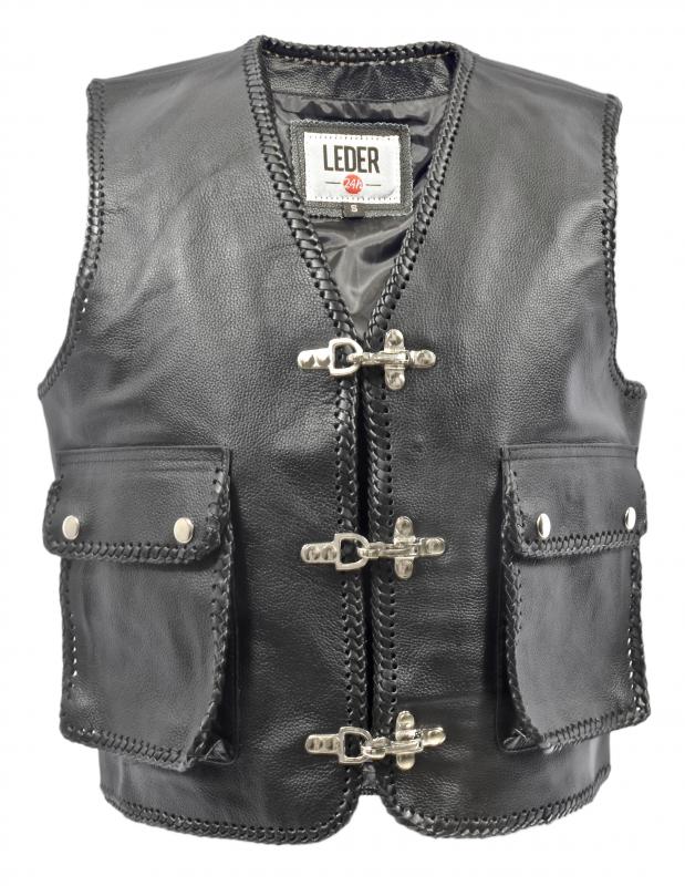 Discontinued Model: Leather Vest in Black 1013