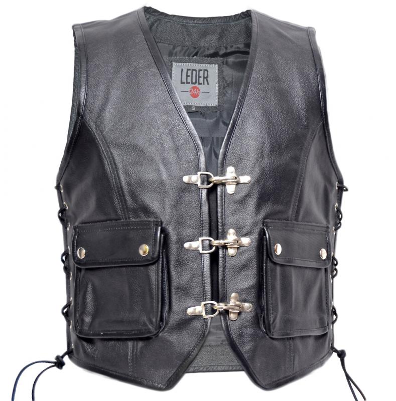 Discontinued Model: Leather Vest in Black 1014