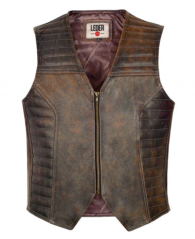 Leather Vest with Zip 1026