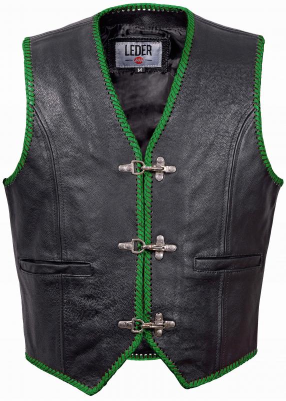 Leder24h  Leather Vest with Carabiner 1038