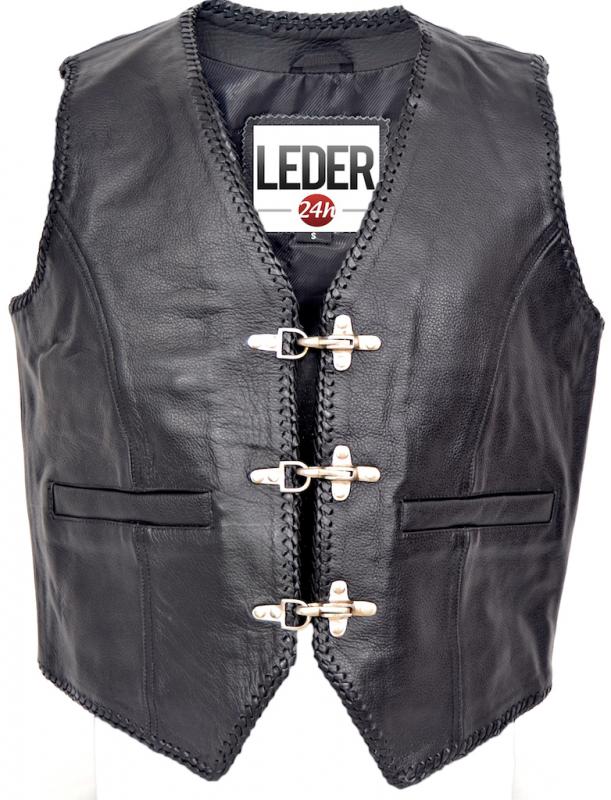 Leder24h Leather Vest with Hooks 1051