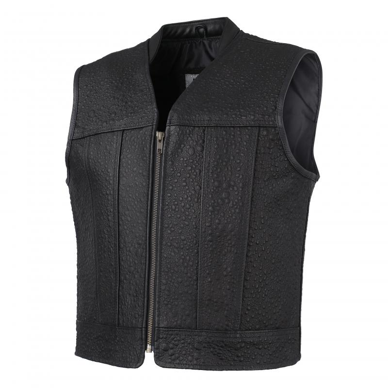 Leather Vest with bubbles and short back 1060