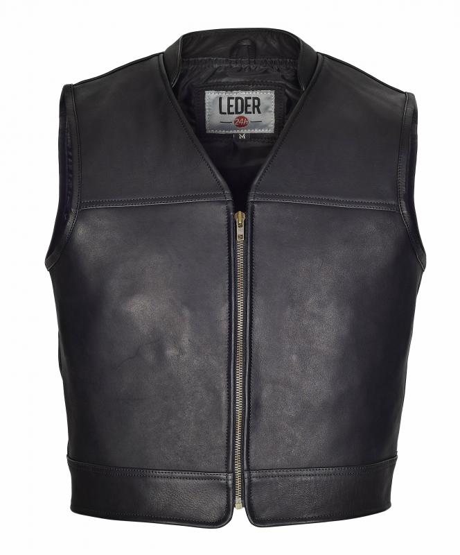Leather Vest in Black 1067