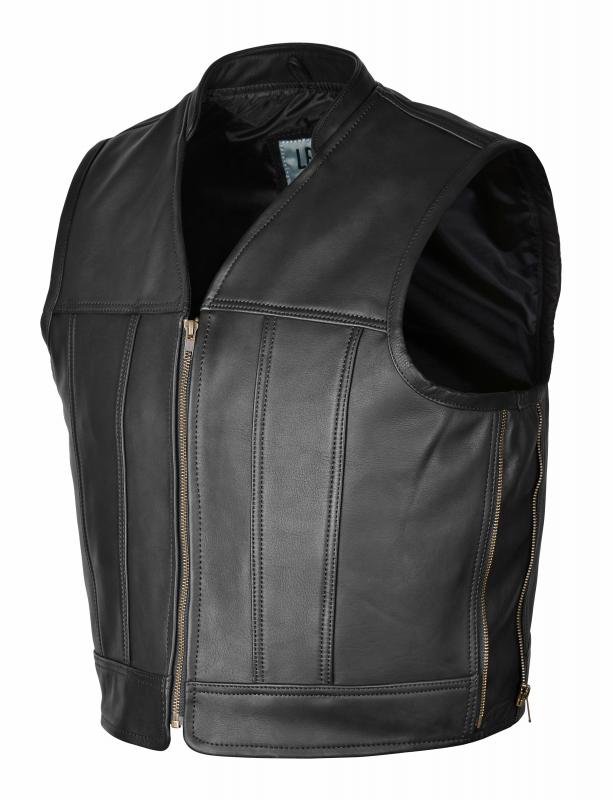 Leather Vest in Black 1065