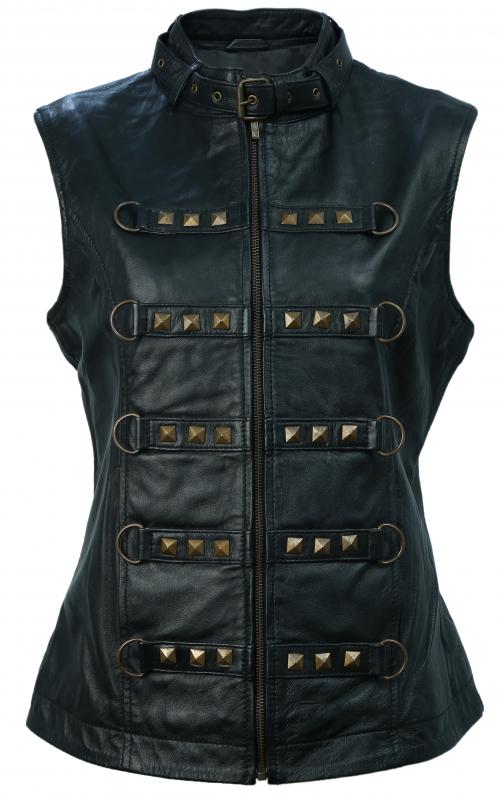 Ladies Biker Leather Vest 1071