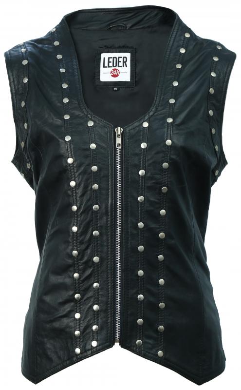Ladies Leather Vest with rivets 1074