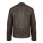 Preview: HLEDER24H Jacke aus glattem, leichtem Leder braun 9007erren Lederjacke mit weichem Antik-Braun Leder - 9007