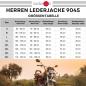 Preview: Leder24h men's leather jacket brown size chart