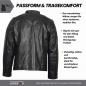 Preview: Leder24h men's leather jacket 9050 black motorcycle look biker cut