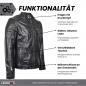 Preview: Leder24h men's leather jacket 9050 black motorcycle look biker function