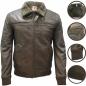 Preview: Leder24h winter jacket men's brown with fur and cuffs smooth leather 9010