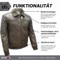 Preview: Leder24h winter jacket men's brown with fur and cuffs smooth leather 9010