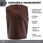 Preview: Men's vest made of shiny lambskin leather for outdoor activities with front zip and many pockets