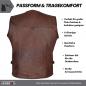 Preview: Men's outdoor leather vest made of shiny lambskin, ideal for outdoor activities and motorcyclists