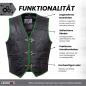 Preview: Leder24h leather vest 1038 biker vest black green made of genuine leather
