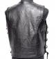 Preview: Leder24h leather vest with snap fasteners 1053 black motorcycle clothing