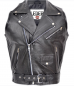 Preview: Men's leather vest made of genuine leather in black with retro collar in rockabilly style