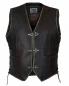 Preview: Men's leather vest brown, front view with snap hook closure 1050 leder24h
