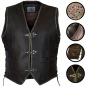 Preview: Detail of the leather vest for men in brown 1050 leder24h