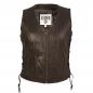 Preview: ladies leather vest leder24h 1076 brown with zipper