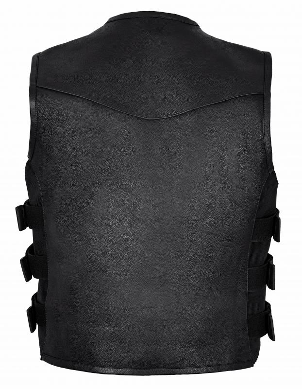 Leather Vest in Black 1028