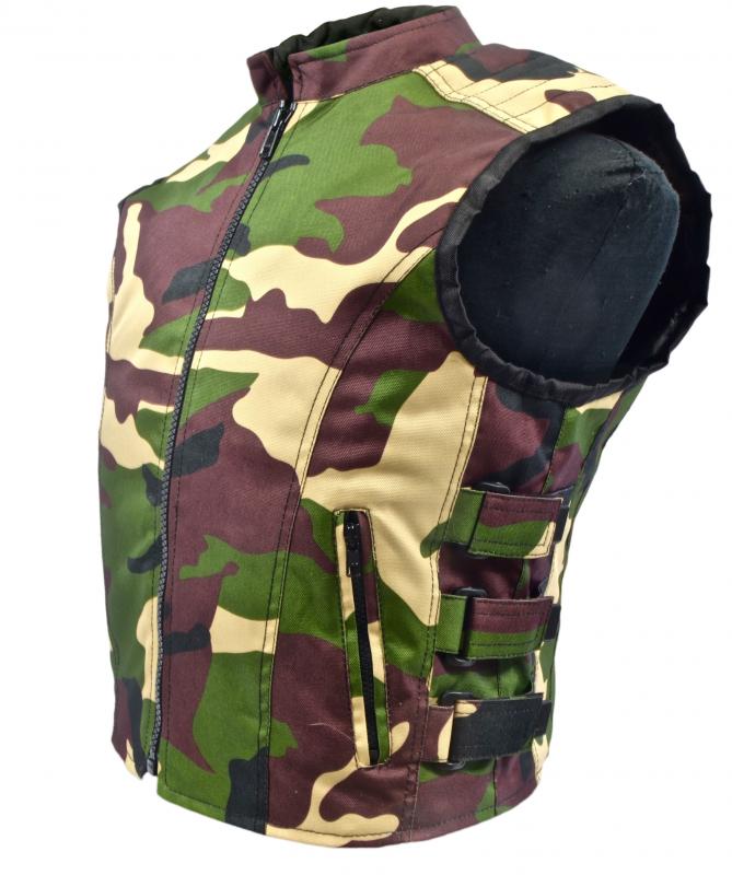 Leder24h Camouflage Vest with Zipper green 1090