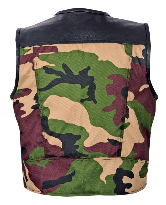LEDER24H Leder Camouflage Weste grün 1095