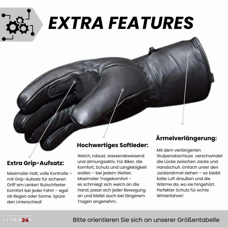 LEDER24H biker gloves 3066