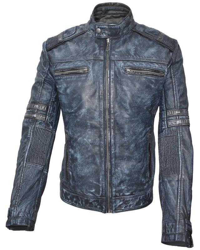 LEDER24H Leather jacket soft leather vintage blue 9005