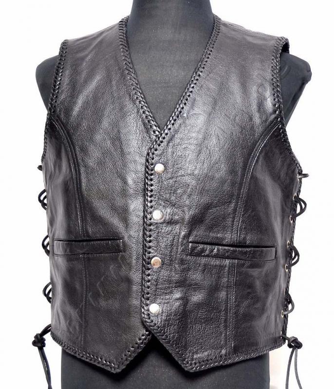 Leather Vest with Buttons 1053