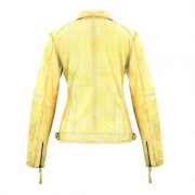 Leder24h Ladies Leather Jacket yellow 2052