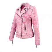 Leder24h Ladies Leather Jacket pink 2057
