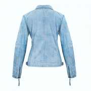 Leder24h Ladies Leather Jacket light blue 2053