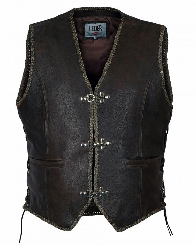 Leather Vest in brown 1050-BR