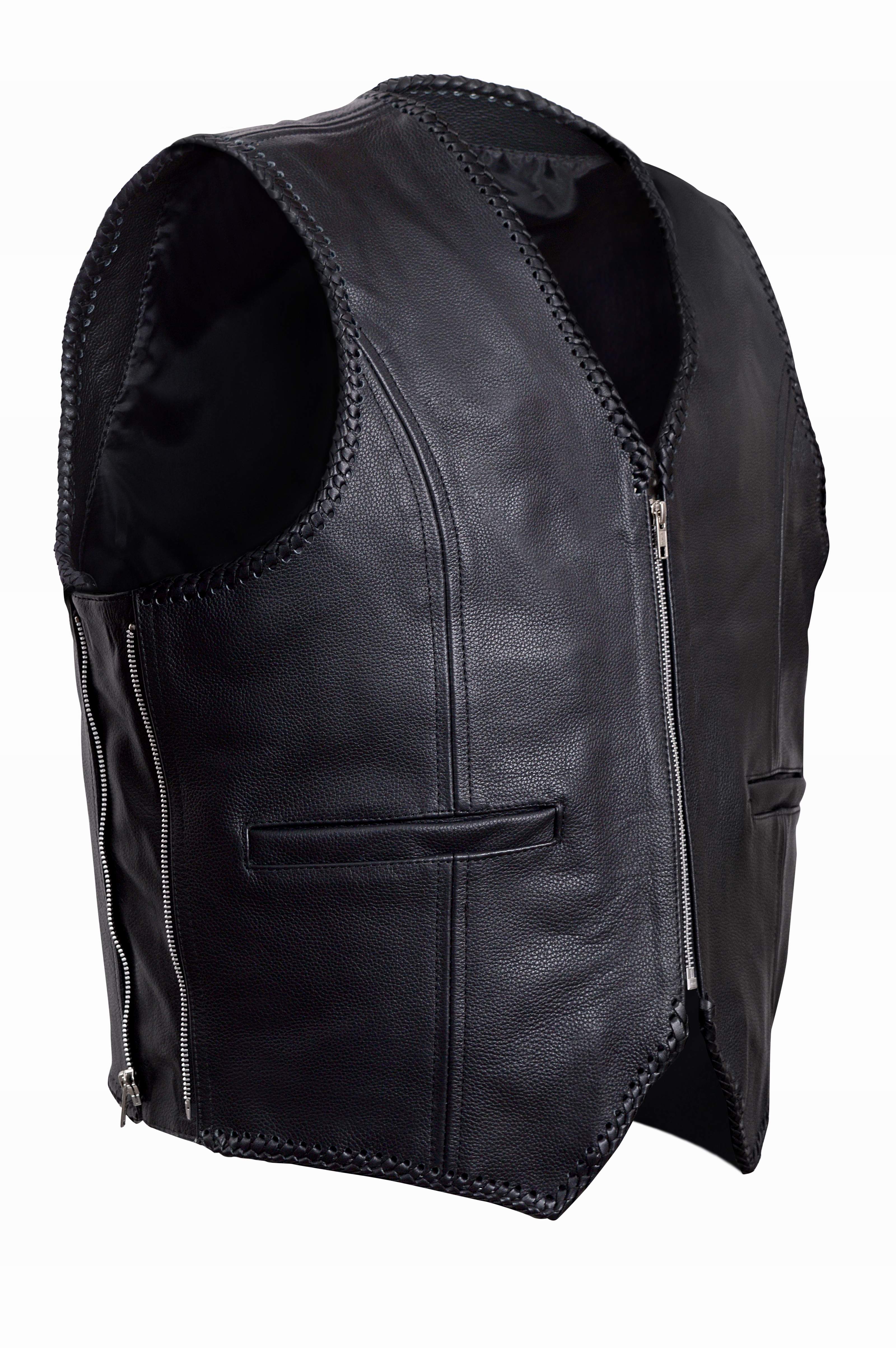 leder24h - Leather Vest in Black 1024