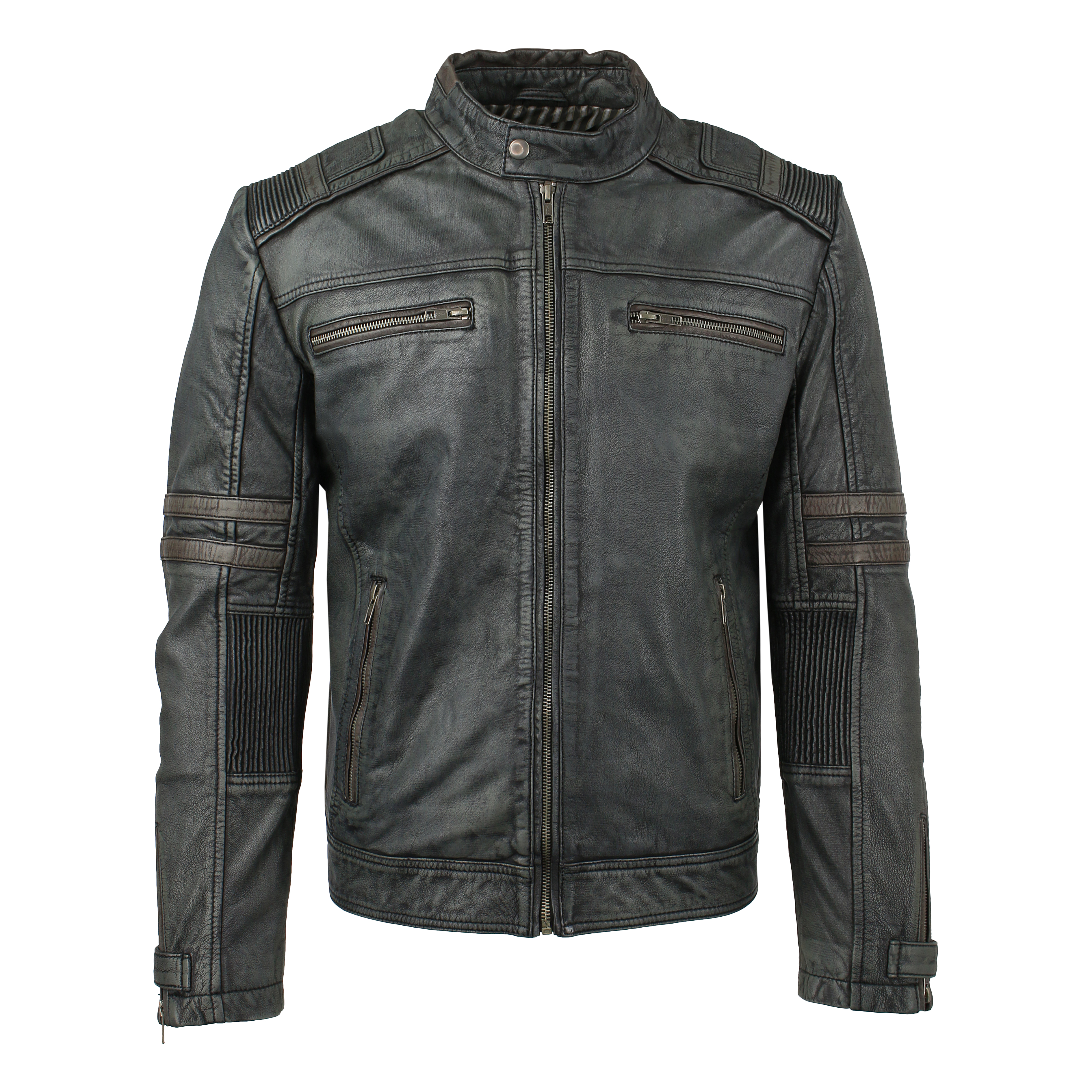 leder24h - Leather jacket soft leather vintage grey 9006