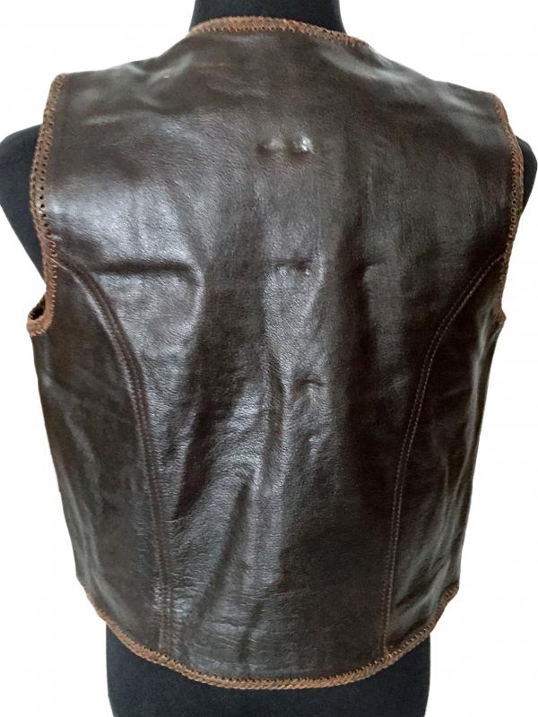 Discontinued Model: Mens Leather Vest in Brown 1012