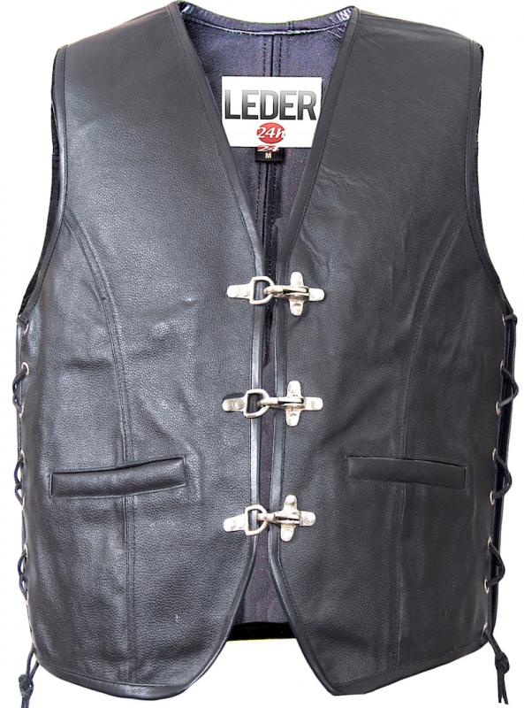 LEDER24H Leather Biker Vest Doublesight leather 1050-DL