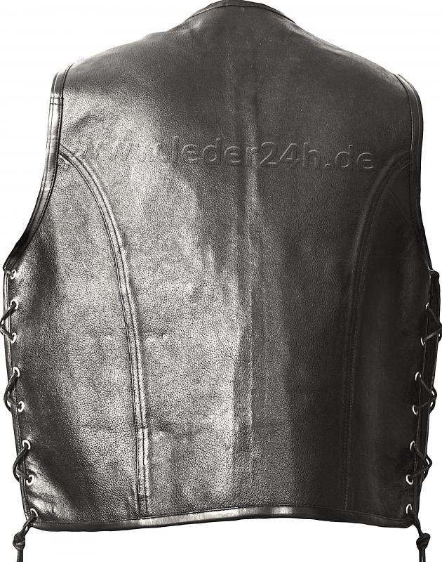 LEDER24H Leather Biker Vest Doublesight leather 1050-DL