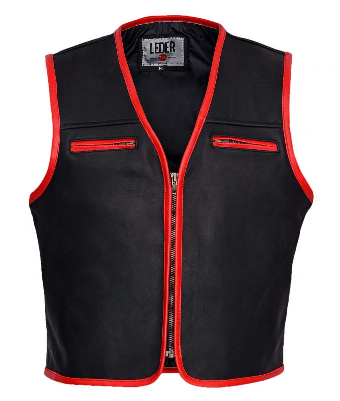 Leather Vest in Black 1062