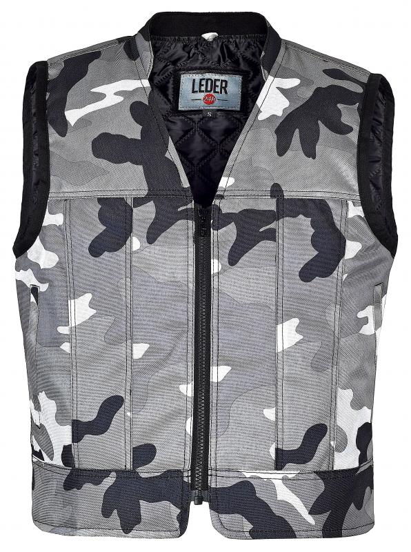 LEDER24H Camouflage Vest with Zipper grey 1093
