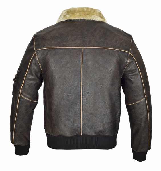 Leder24h Leather jacket with fur collar 2020