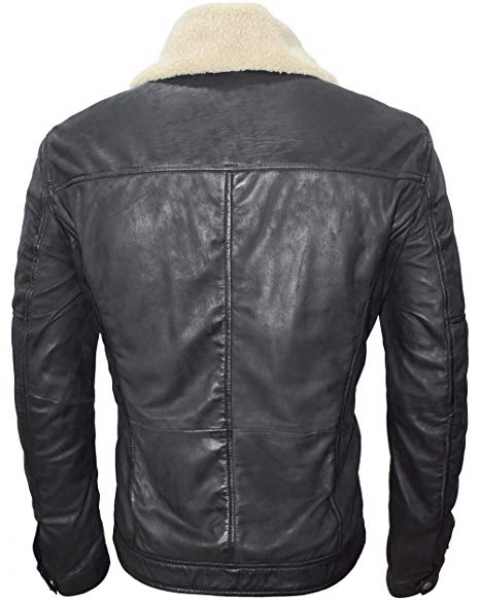 LEDER24H Soft leather jacket with fur collar 9015