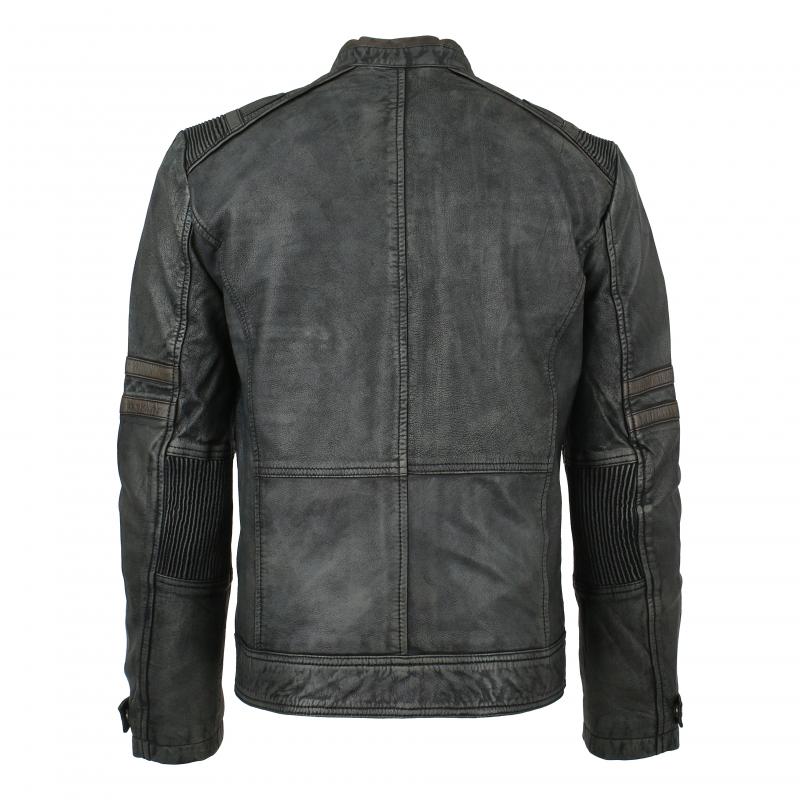 LEDER24H Leather jacket soft leather vintage grey 9006
