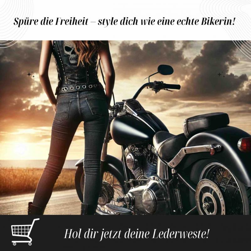 Gothic leather vest ladies women biker biker motorcycle