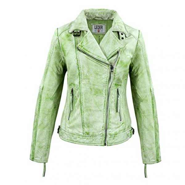 Leder24h Ladies Leather Jacket green 2056