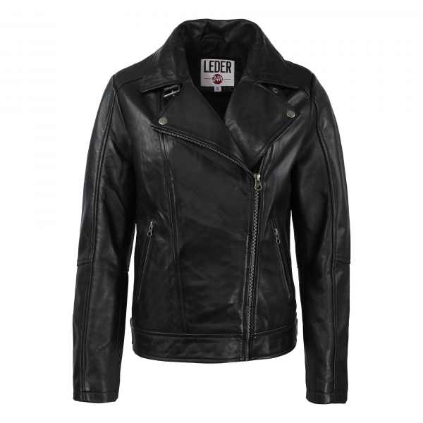 Leder24h Ladies Leather Jacket black 2054