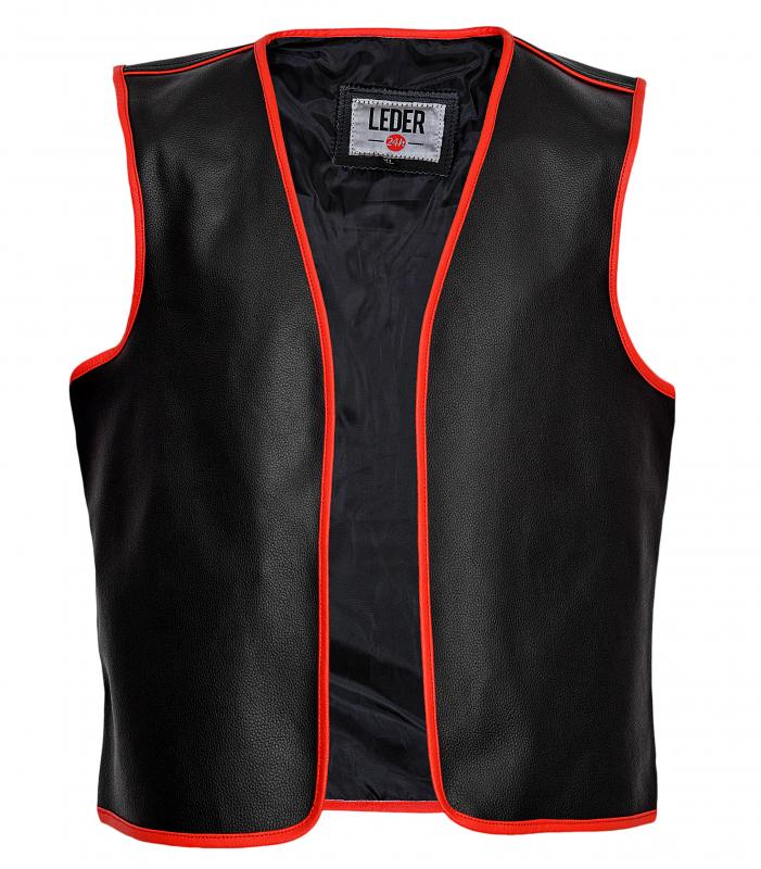 LEDER24H  Leather vest with pattern 1084