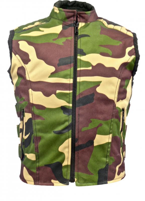 Leder24h Camouflage Vest with Zipper green 1090